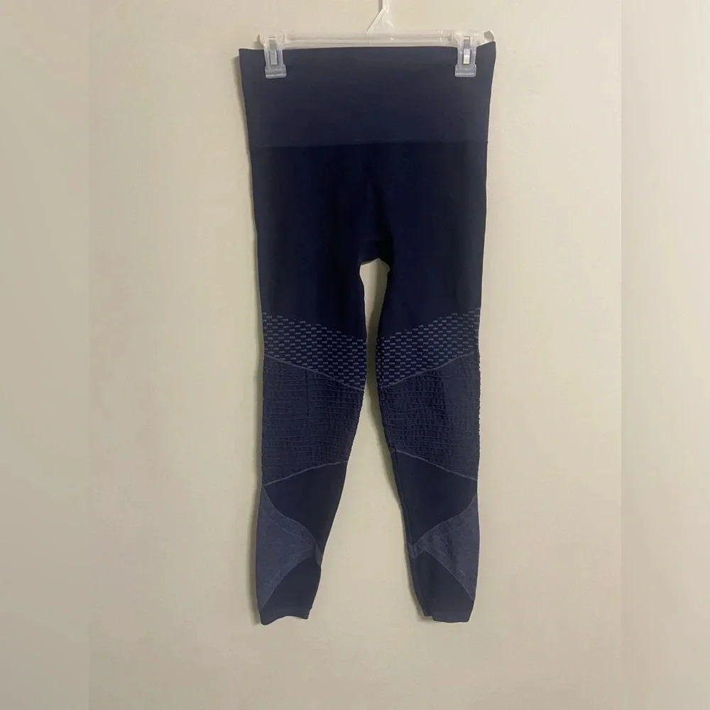 Spanx Women's Look At Me Now Seamless Pull-on Moto Leggings Navy Size Medium